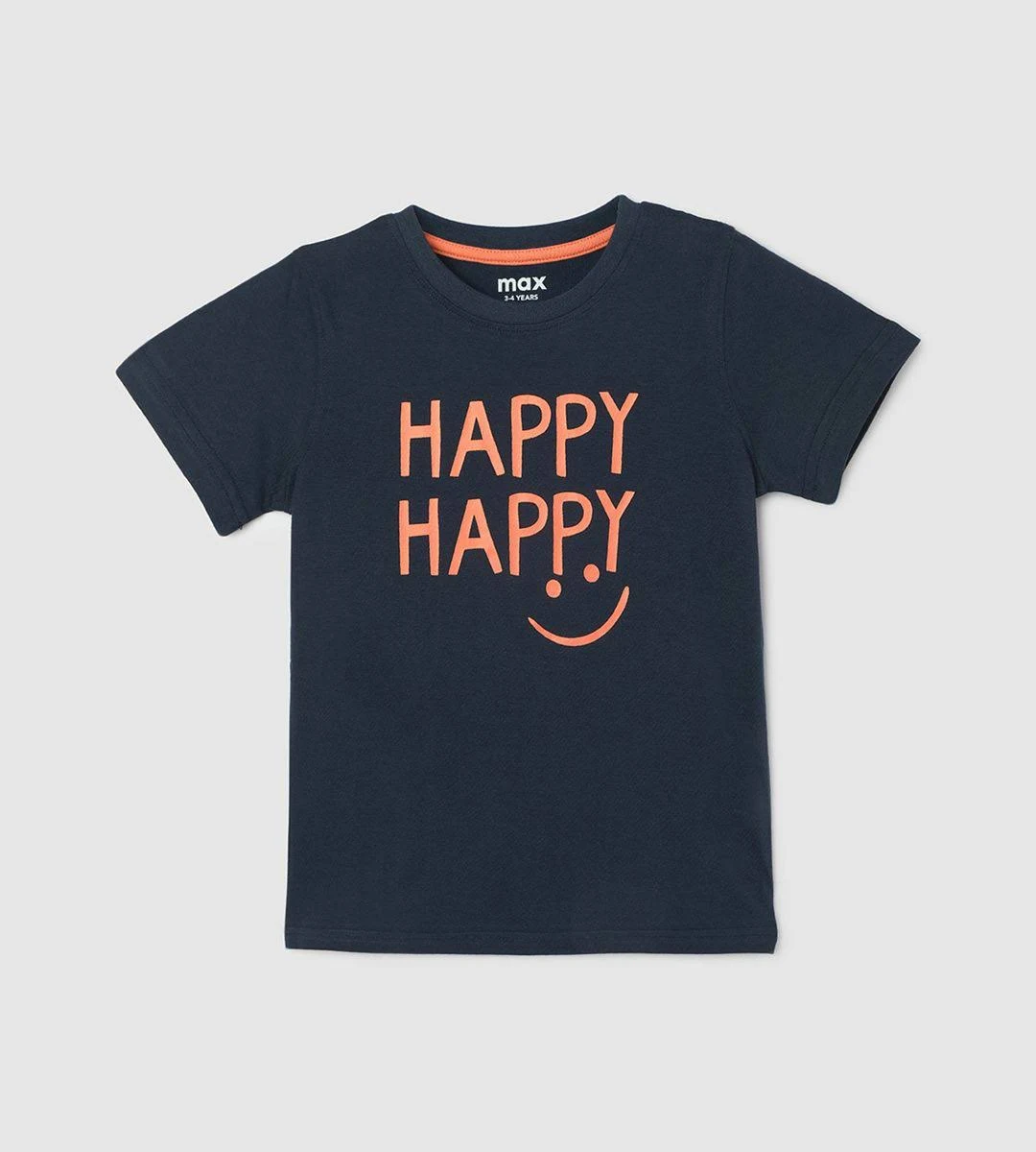 Max Boys Printed Pure Cotton T-Shirt