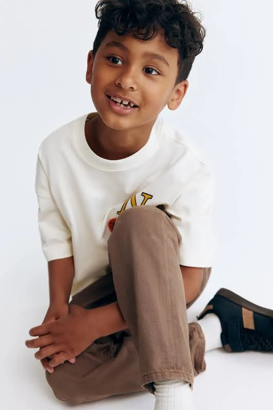 H&M Boys' Washed cotton twill Trousers