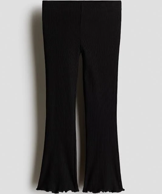 H&M Black Flared cotton Leggings