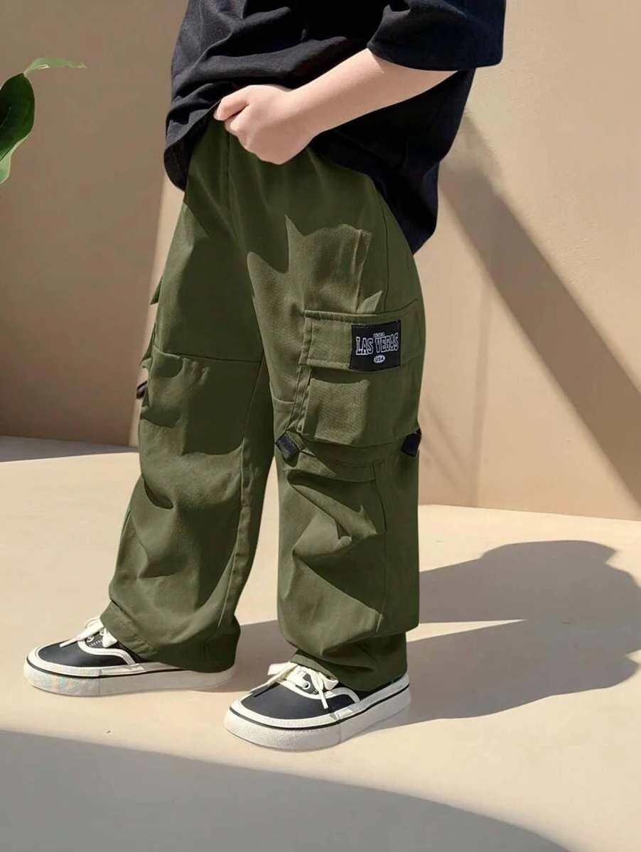 Lymio Junior's Boys Cargo Pants Stylish Cotton Blend Casual Trousers for Kids