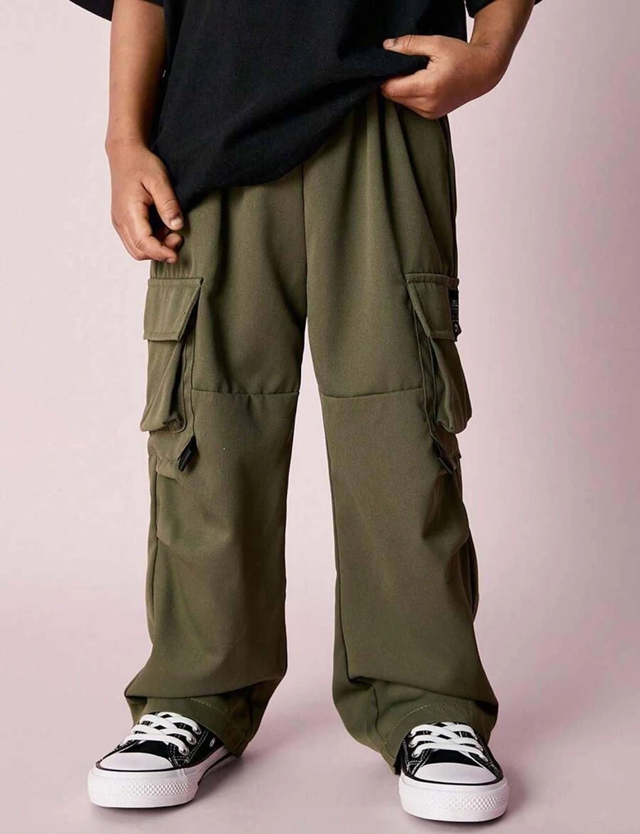 Lymio Junior's Boys Cargo Pants Stylish Cotton Blend Casual Trousers for Kids