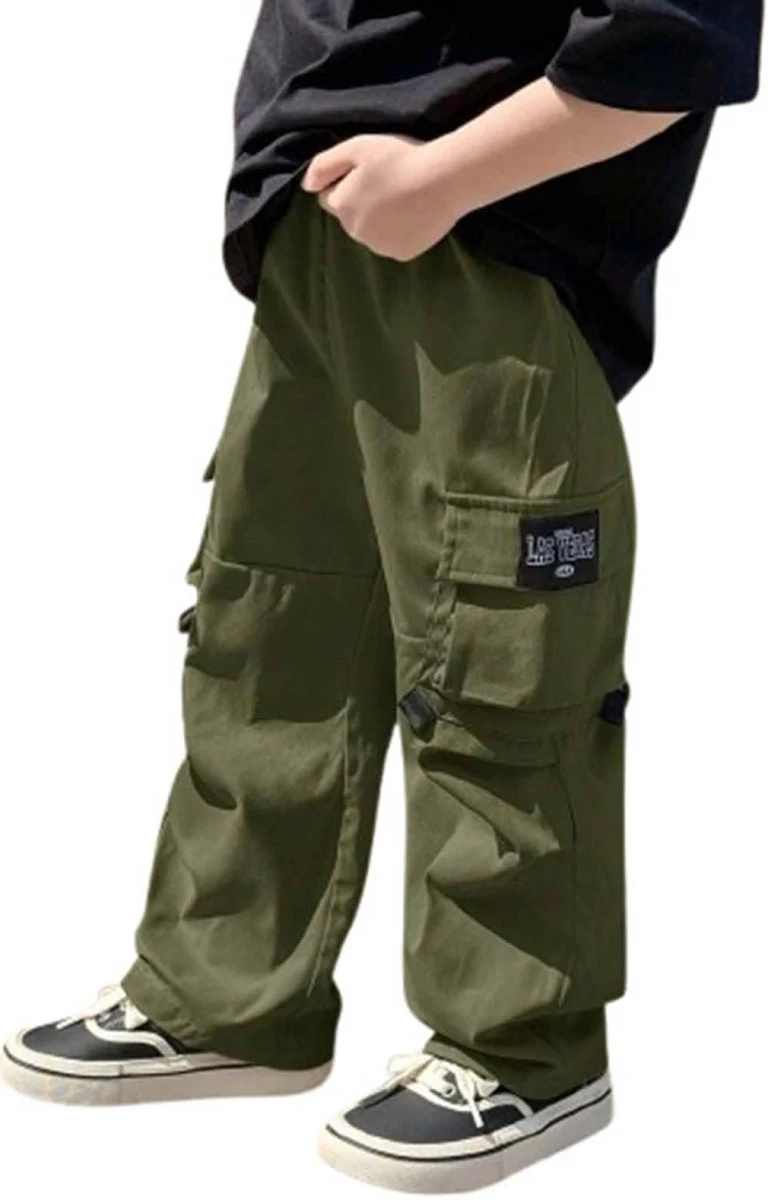 Lymio Junior's Boys Cargo Pants Stylish Cotton Blend Casual Trousers for Kids